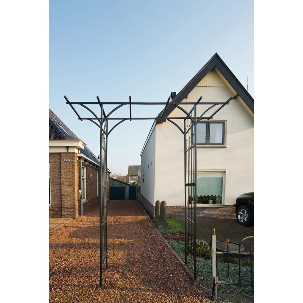 Tuinboog 114x66x232 cm metaal zwart