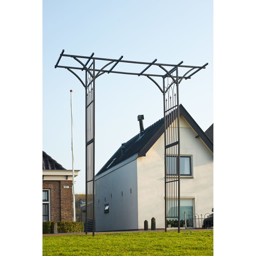 Tuinboog 114x66x232 cm metaal zwart
