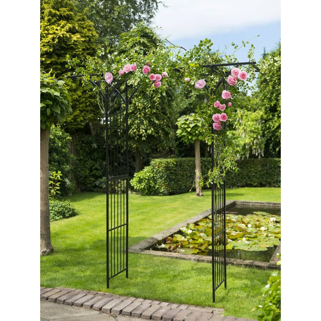 Tuinboog 114x66x232 cm metaal zwart