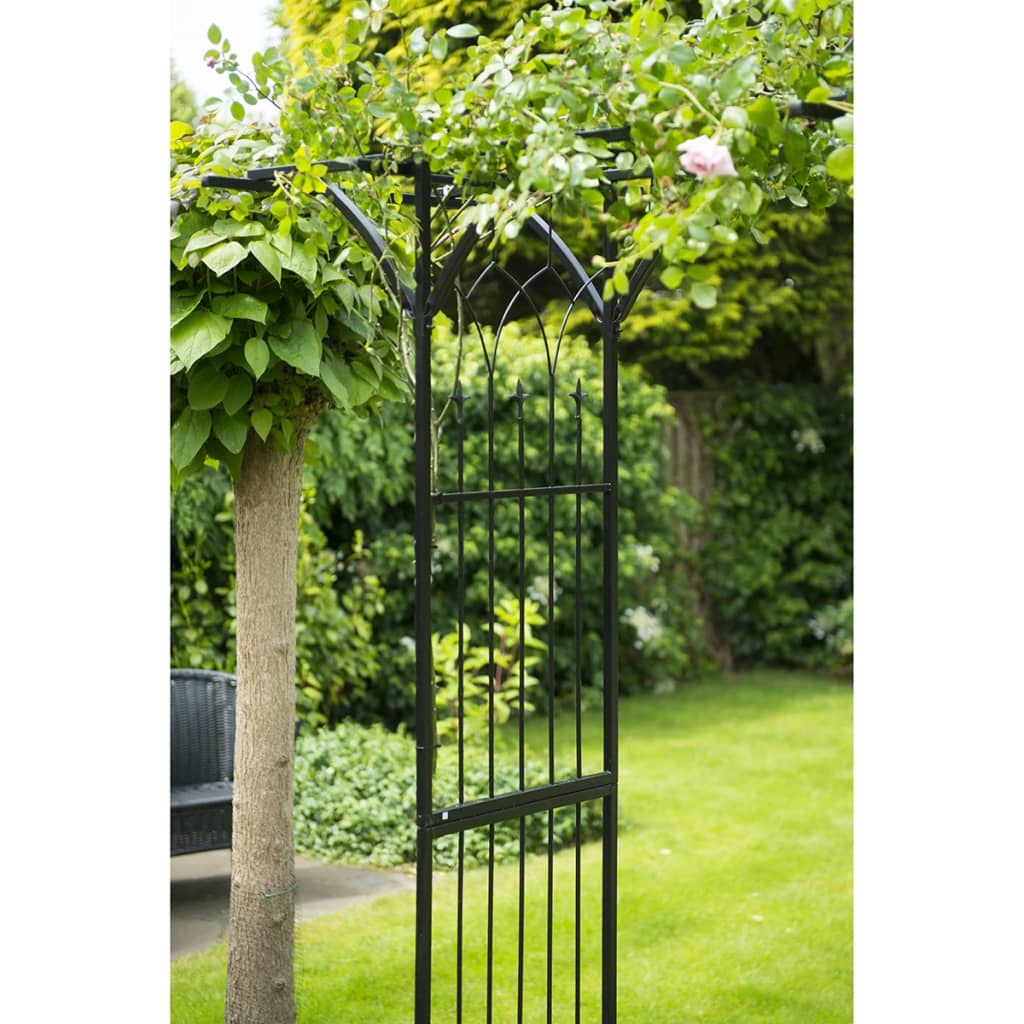 Tuinboog 114x66x232 cm metaal zwart