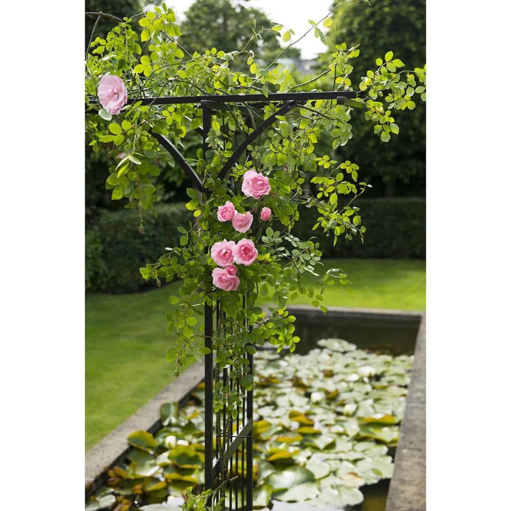 Tuinboog 114x66x232 cm metaal zwart