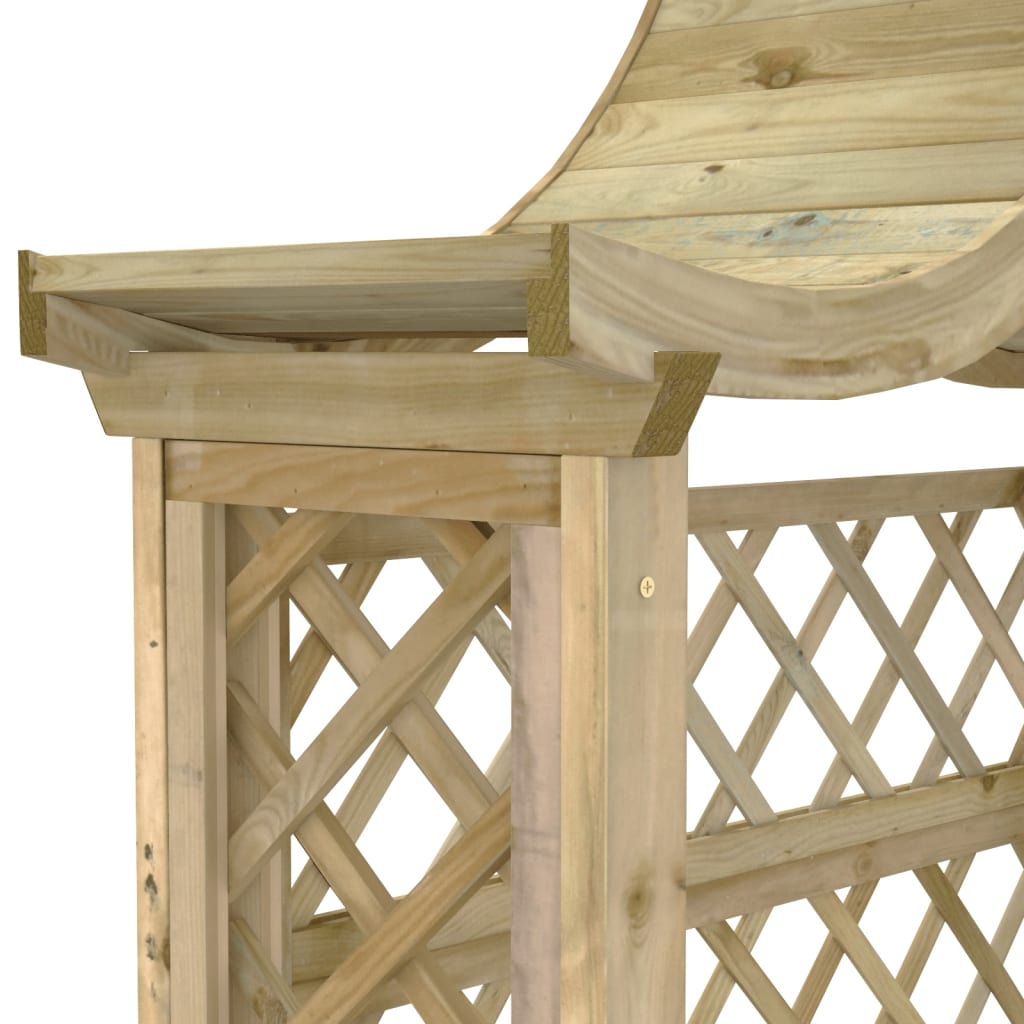 Pergola met dak en bank geïmpregneerd grenenhout