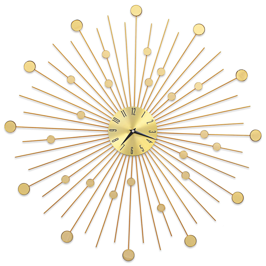 Wandklok 70 cm metaal goudkleurig