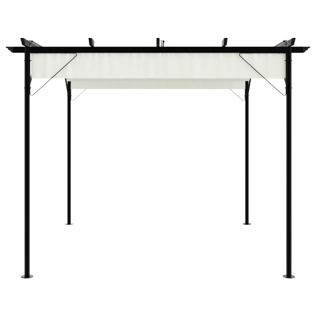 Pergola met uitschuifbaar dak 3x3 m staal crémewit