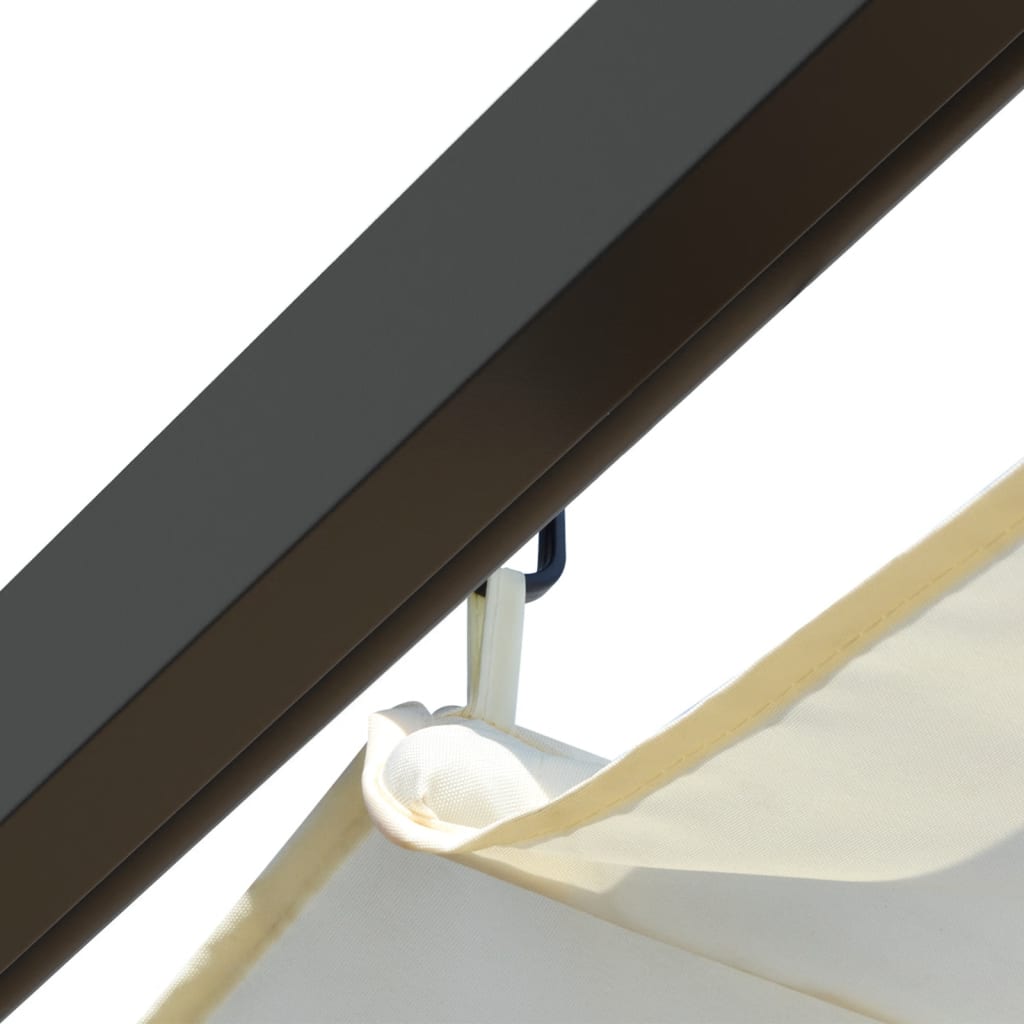 Pergola met uitschuifbaar dak 3x3 m staal crémewit