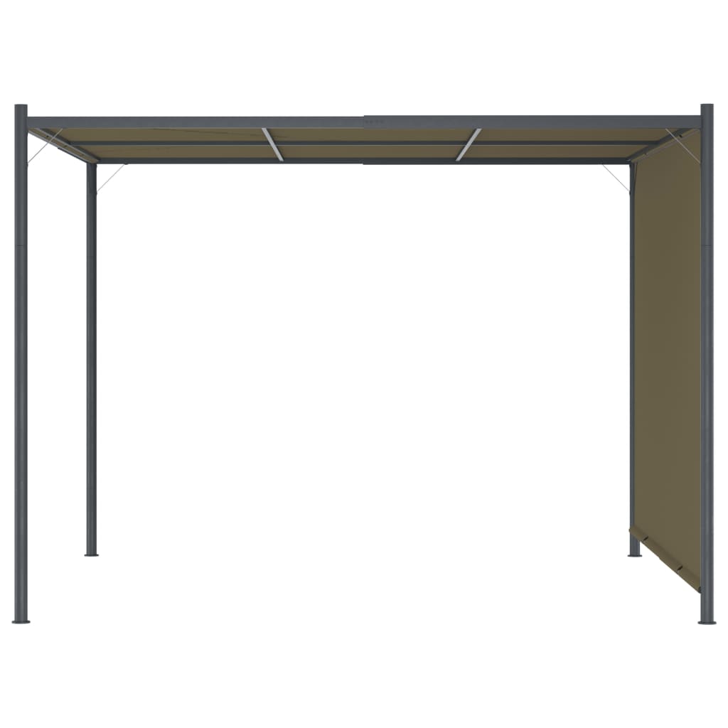 Pergola met uittrekbaar dak 180 g/m² 3x3 m taupe