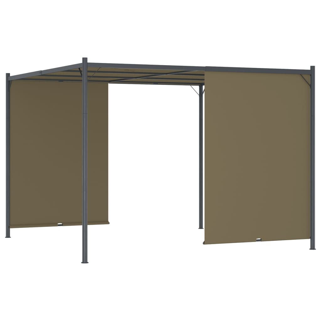 Pergola met uittrekbaar dak 180 g/m² 3x3 m taupe