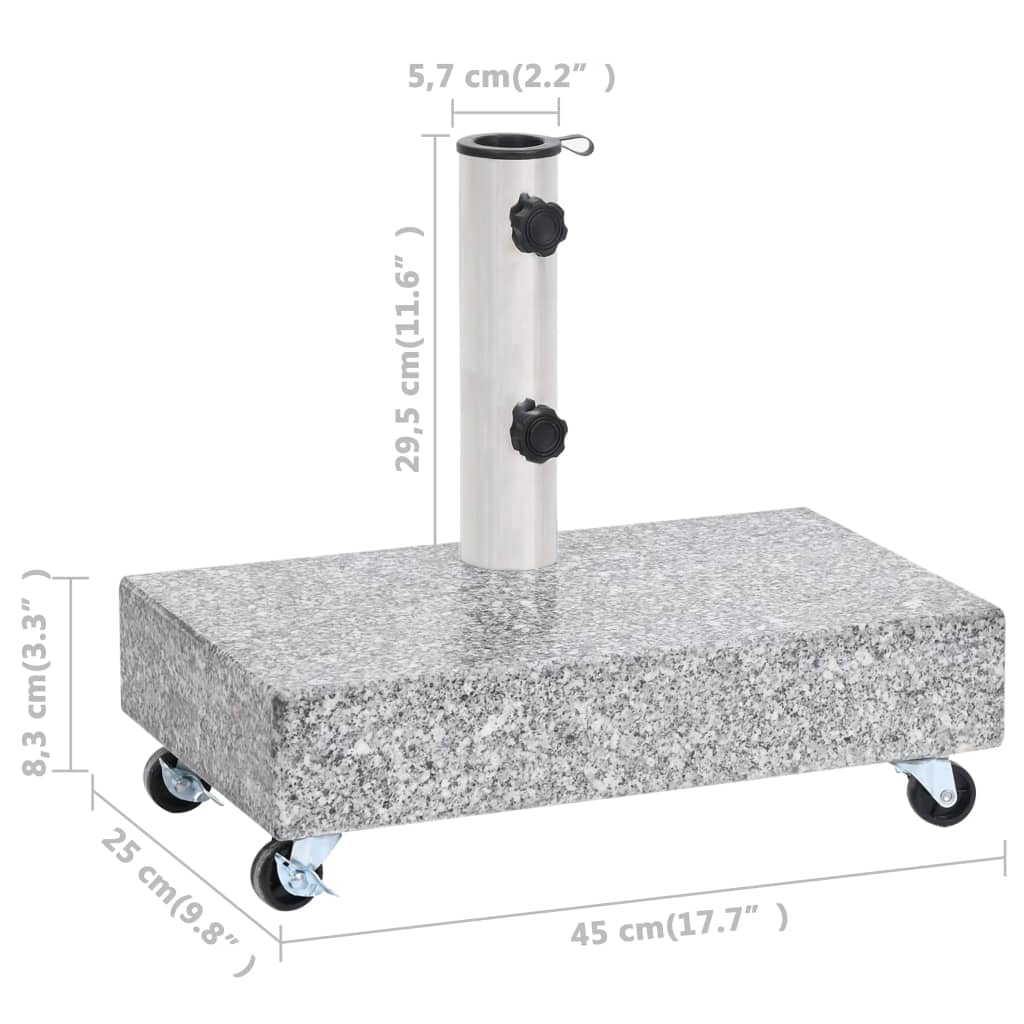 Parasolvoet 45x25x8 cm graniet lichtgrijs