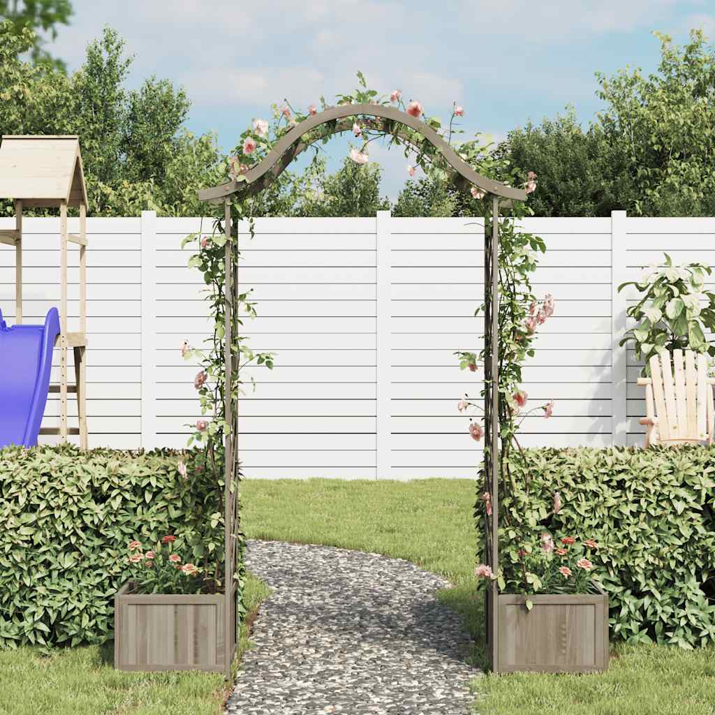 Pergola met plantenbak massief vurenhout grijs