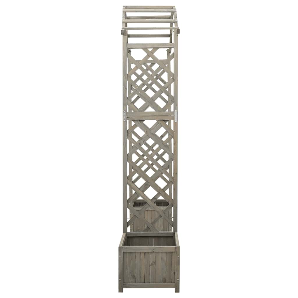 Pergola met plantenbak massief vurenhout grijs