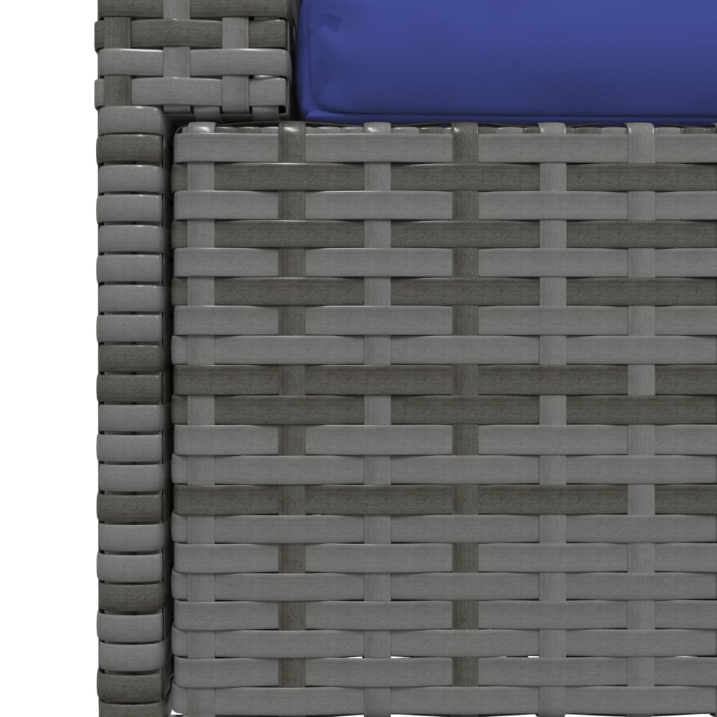 Tuinbank 2-zits met kussens poly rattan grijs