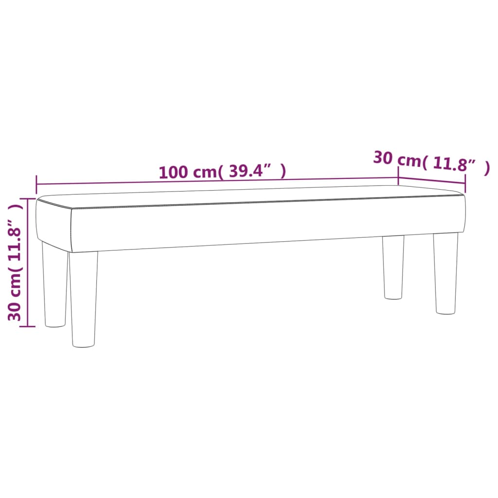Bankje 100x30x30 cm fluweel donkergroen