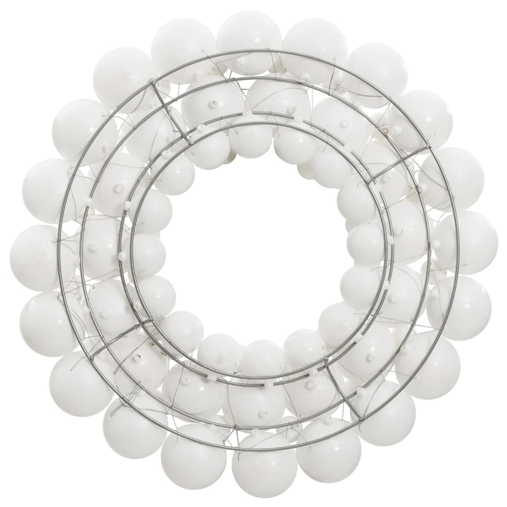 Kerstkrans 45 cm polystyreen wit