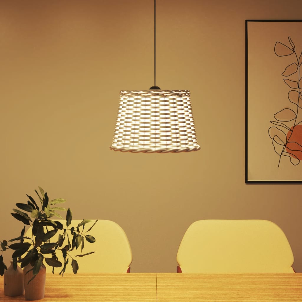 Plafondlampenkap Ø40x26 cm wicker wit