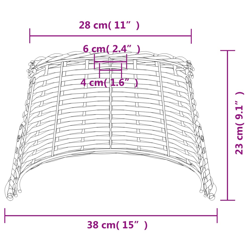 Plafondlampenkap Ø38x23 cm wicker bruin