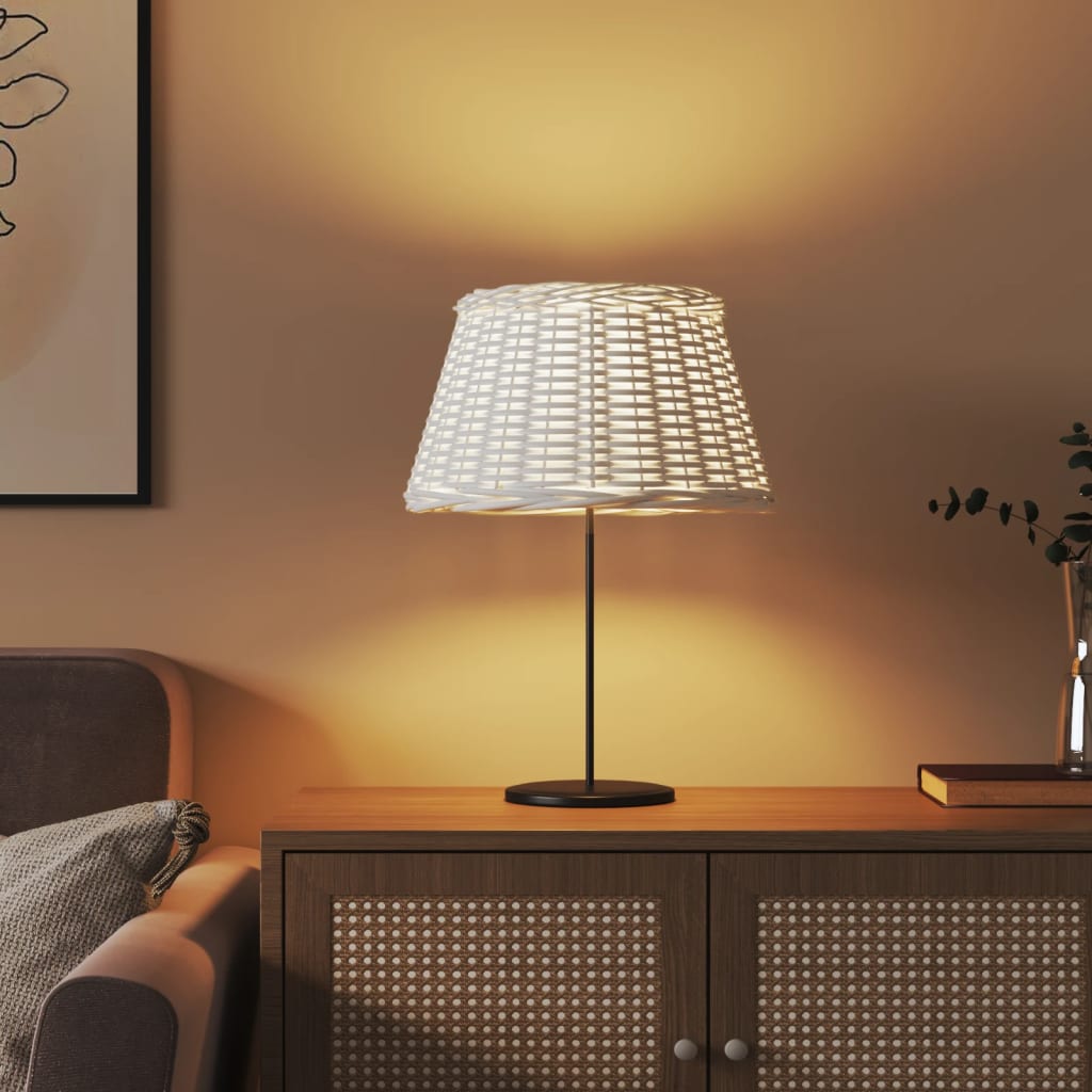 Lampenkap Ø50x30 cm wicker wit