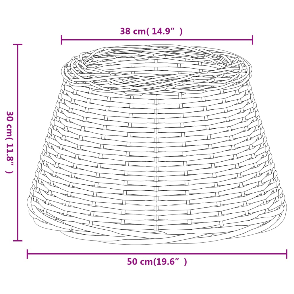 Lampenkap Ø50x30 cm wicker wit