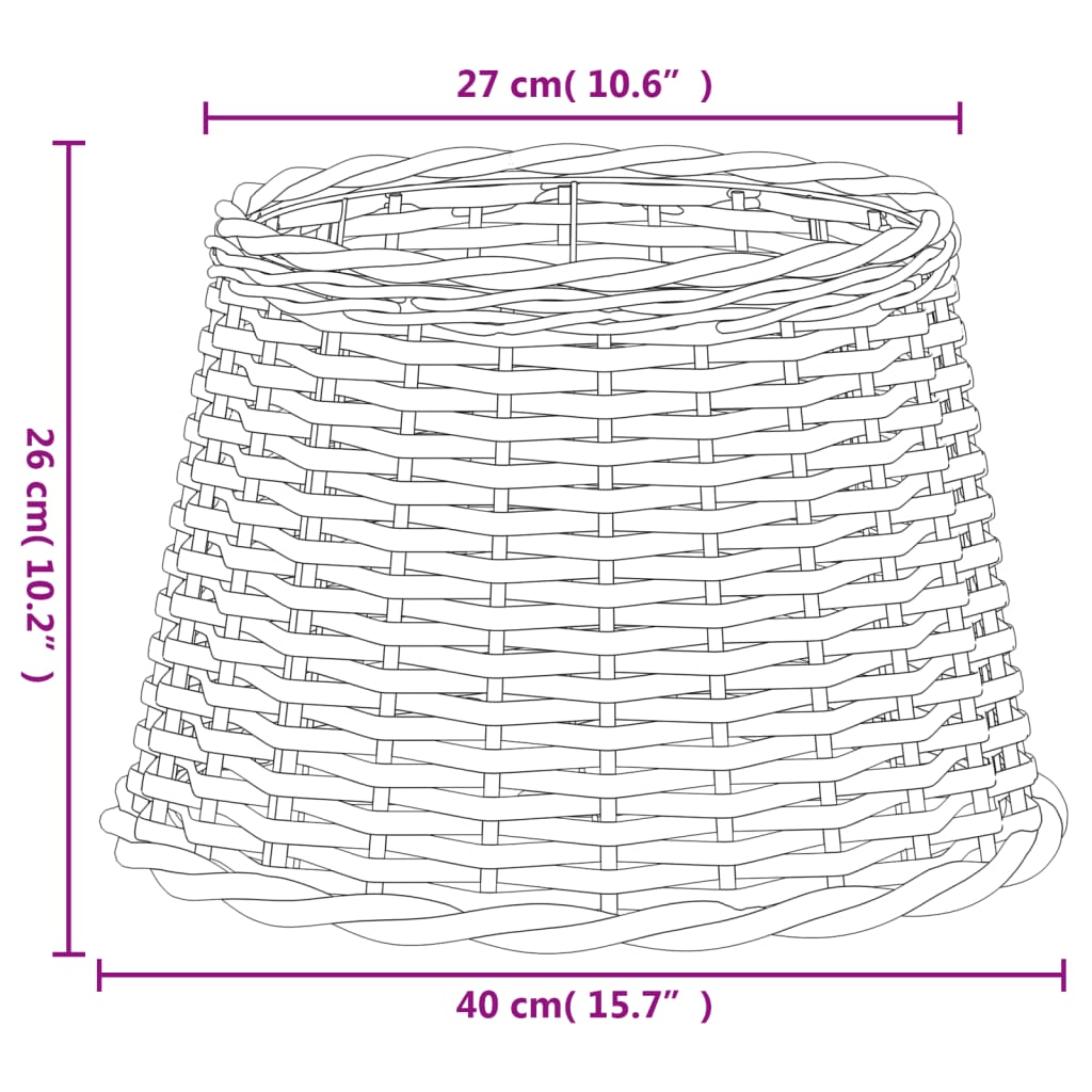 Lampenkap Ø40x26 cm wicker bruin