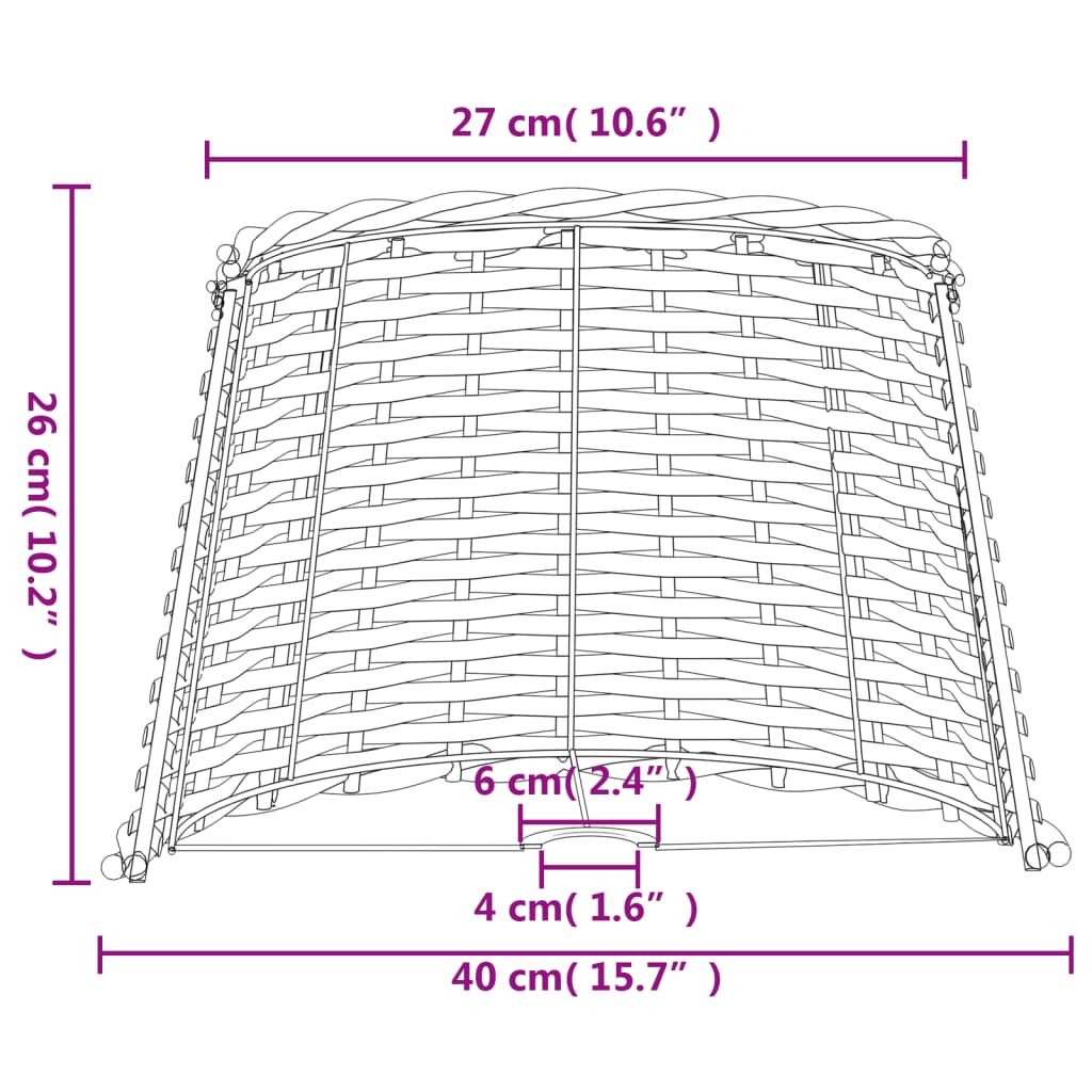 Lampenkap Ø40x26 cm wicker bruin