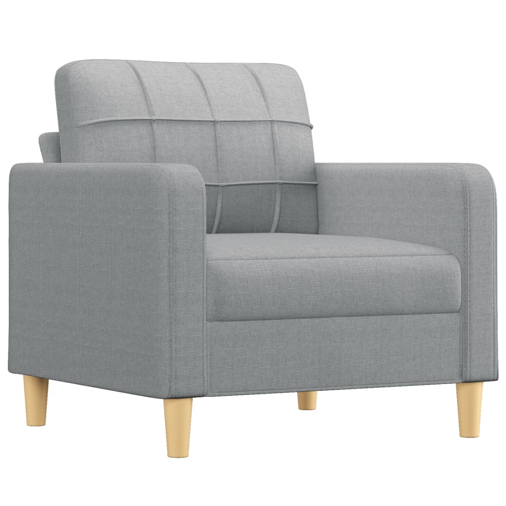 4-delige Loungeset met kussens stof lichtgrijs