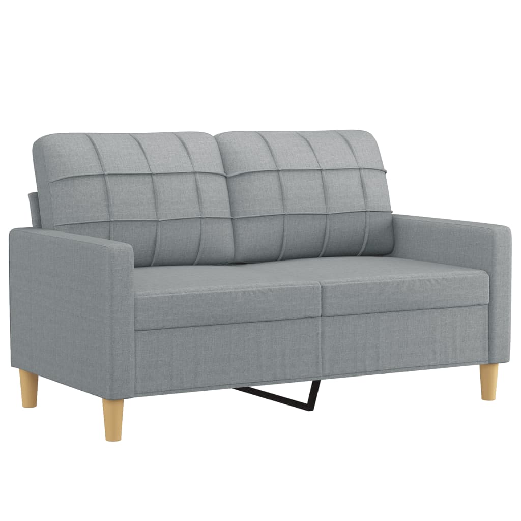 4-delige Loungeset met kussens stof lichtgrijs