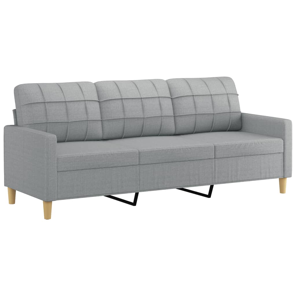 4-delige Loungeset met kussens stof lichtgrijs