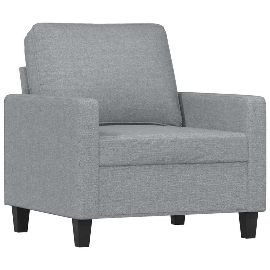 4-delige Loungeset met kussens stof lichtgrijs