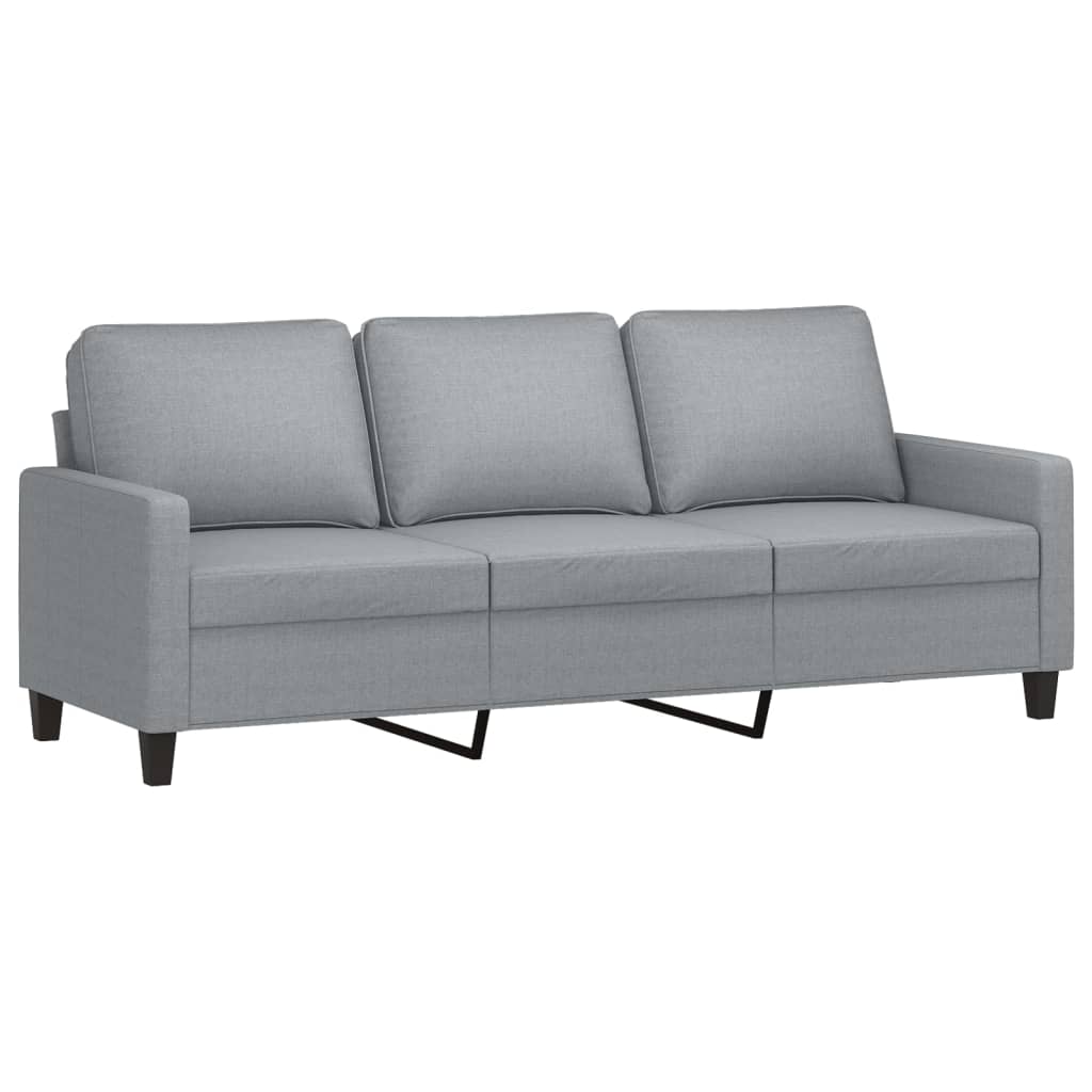 4-delige Loungeset met kussens stof lichtgrijs