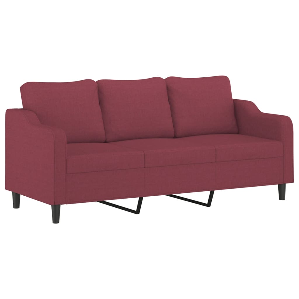 4-delige Loungeset met kussens stof wijnrood