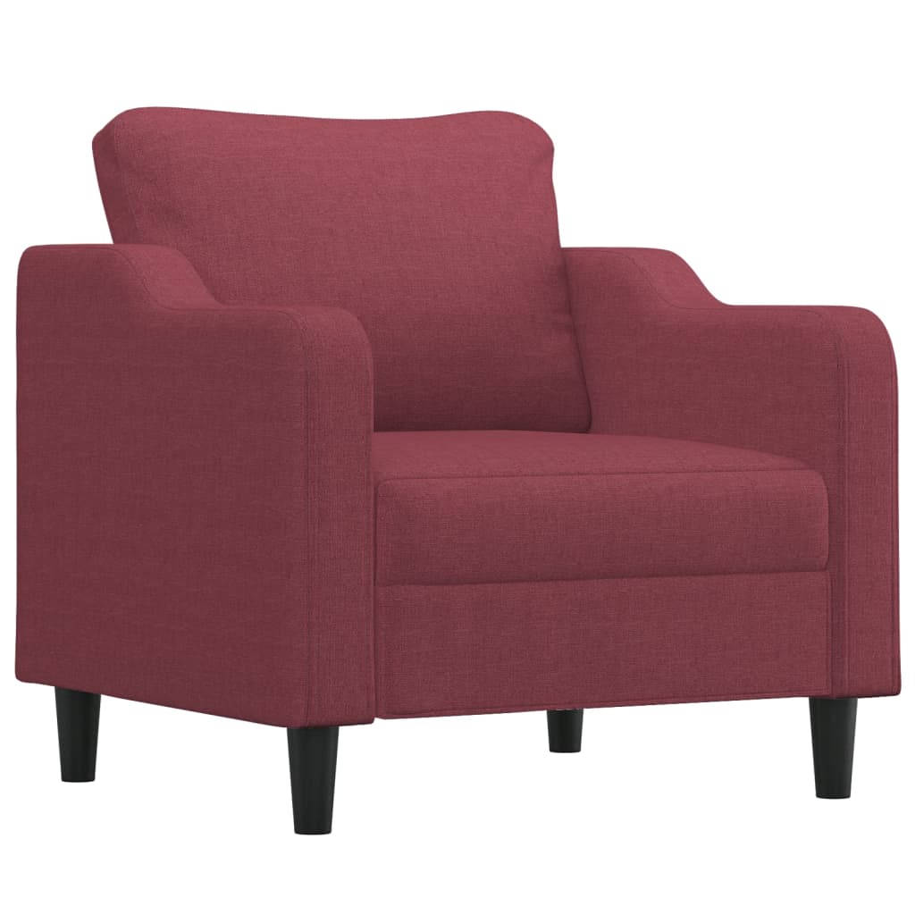 3-delige Loungeset met kussens stof wijnrood