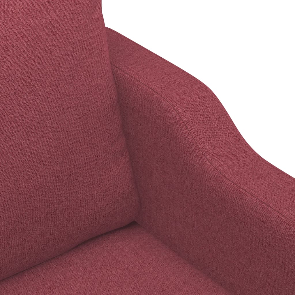 3-delige Loungeset met kussens stof wijnrood