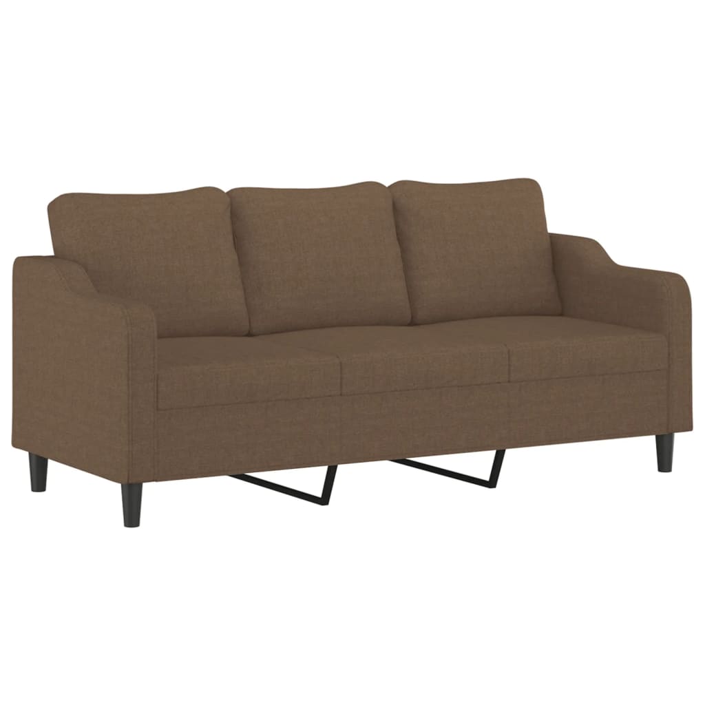4-delige Loungeset met kussens stof bruin