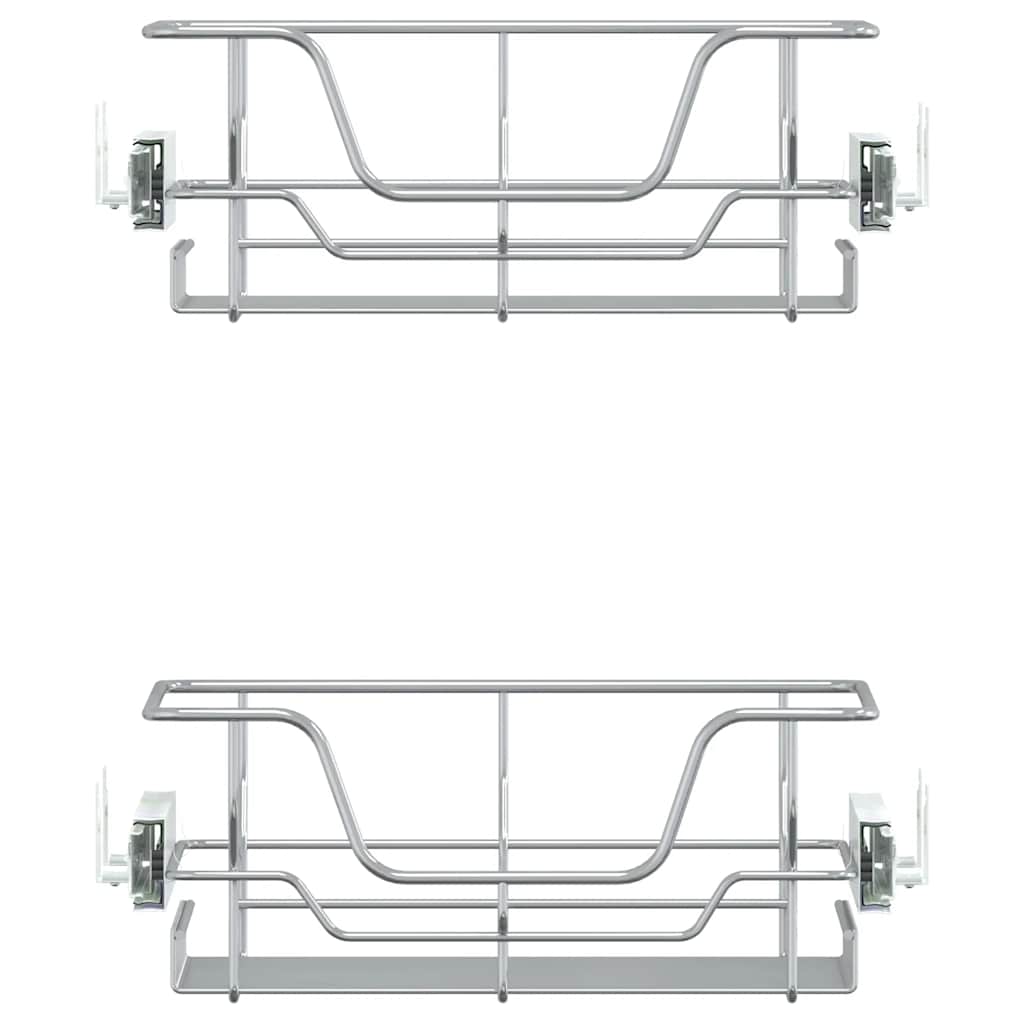 Draadmanden uittrekbaar 2 st 45 cm zilverkleurig