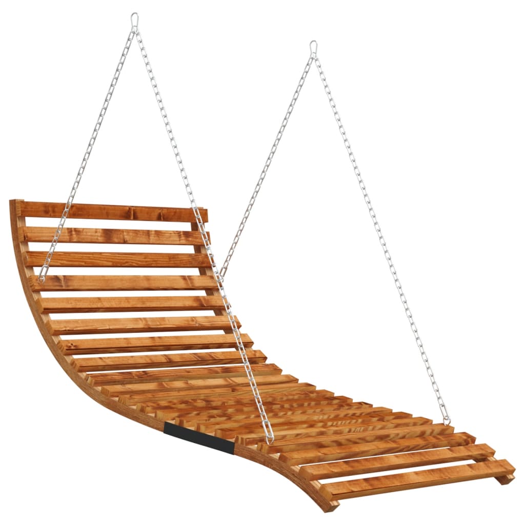 Schommelbed met luifel vurenhout met teak afwerking