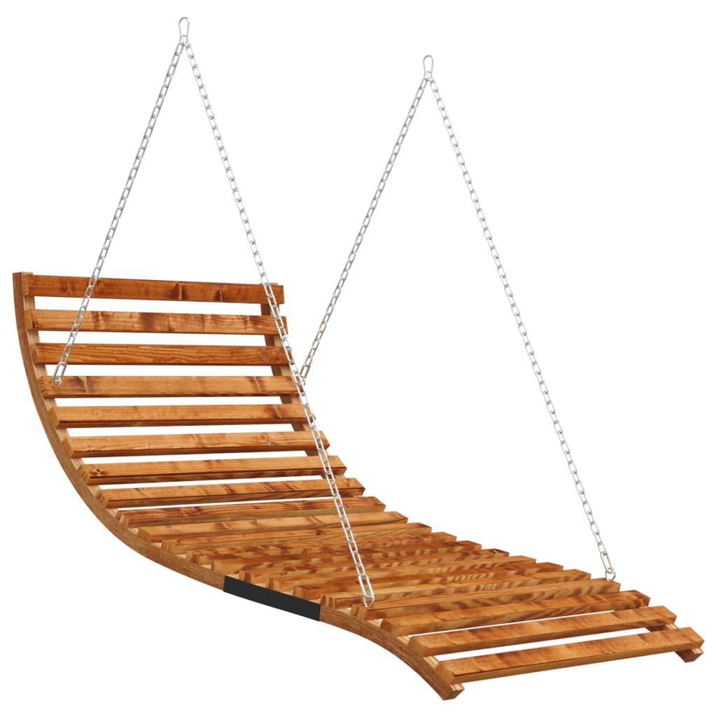 Schommelbed met luifel vurenhout met teak afwerking