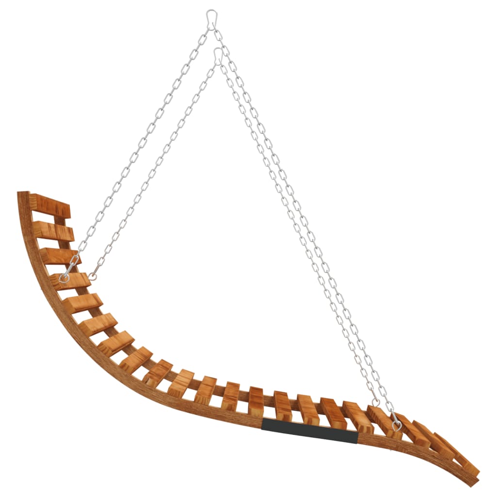 Schommelbed met luifel vurenhout met teak afwerking