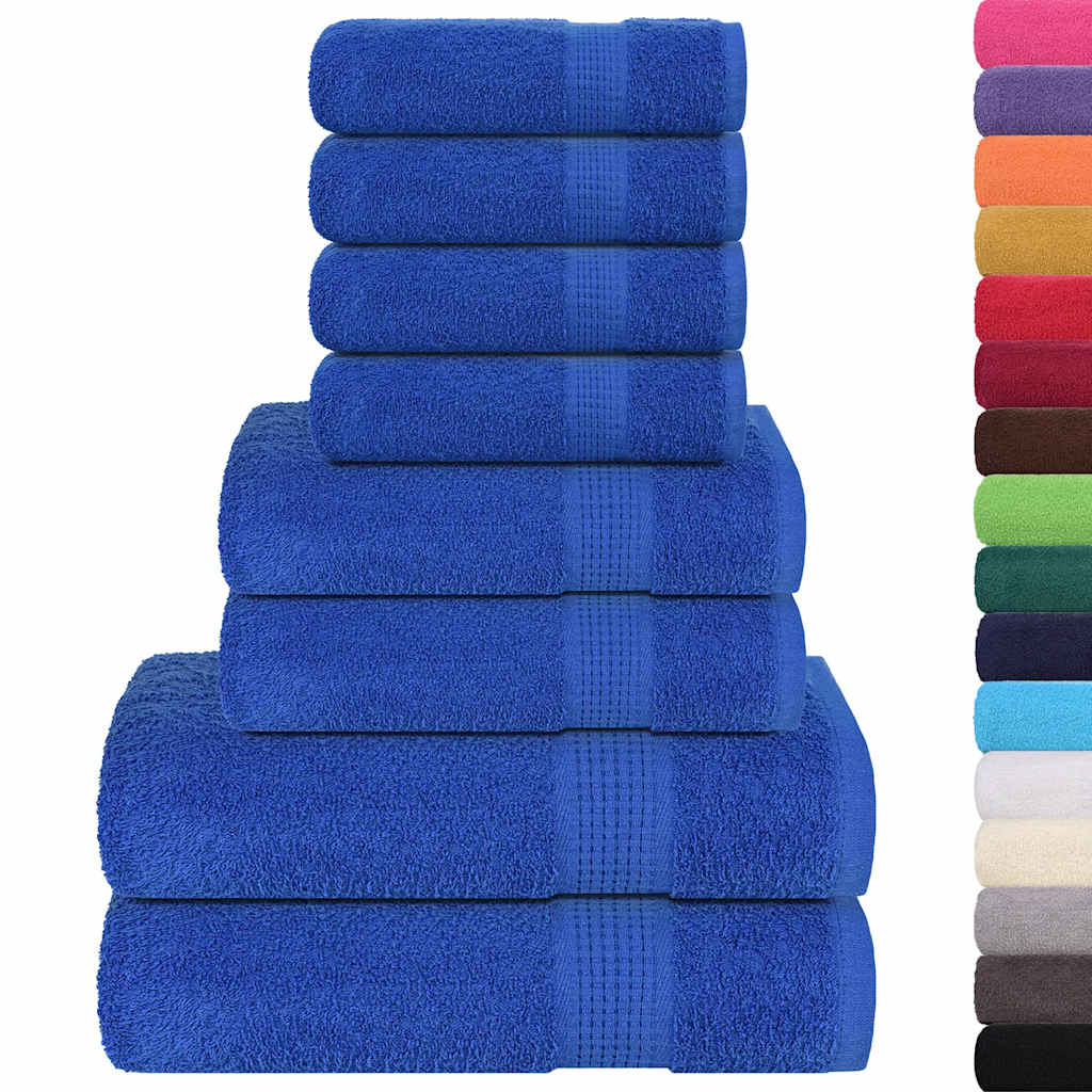 8-delige Handdoekenset 360 g/m² 100% katoen blauw