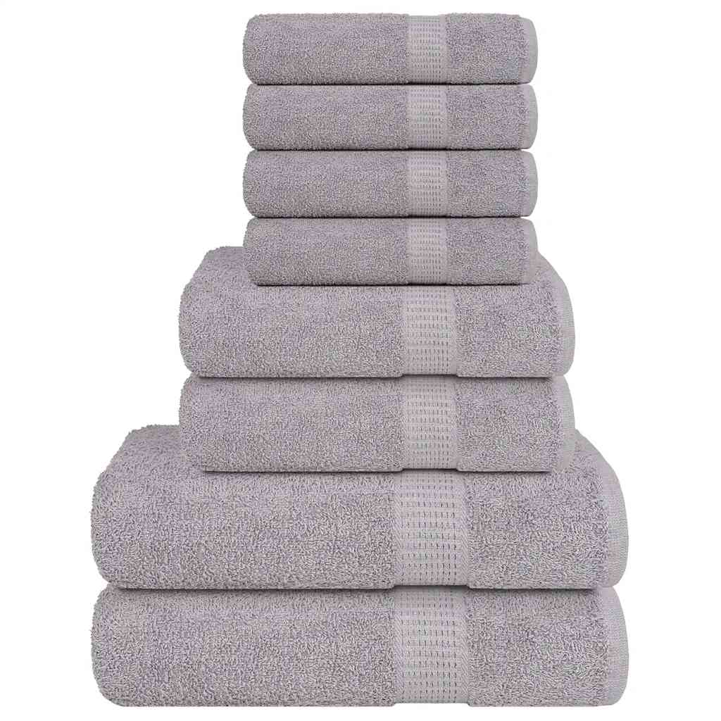 8-delige Handdoekenset 360 g/m² 100% katoen grijs
