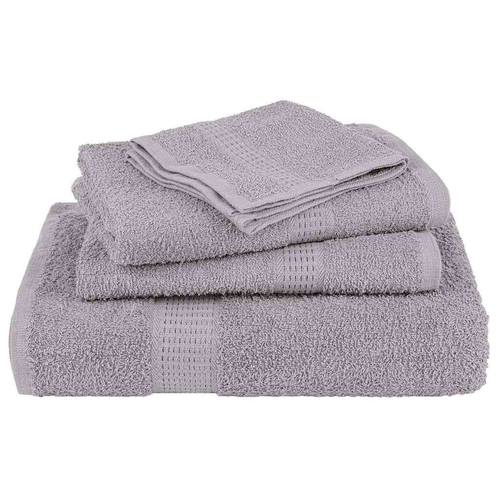 8-delige Handdoekenset 360 g/m² 100% katoen grijs