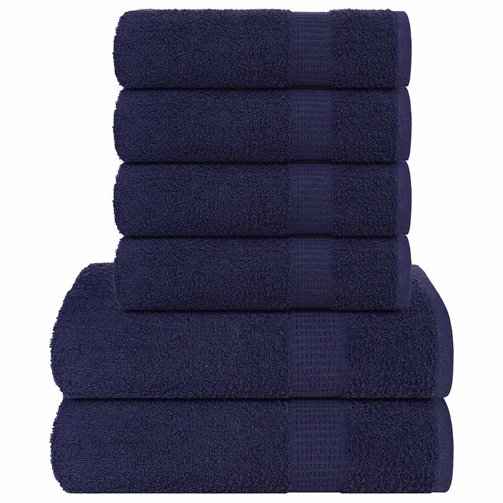 6-delige Handdoekenset 360 g/m² 100% katoen marineblauw