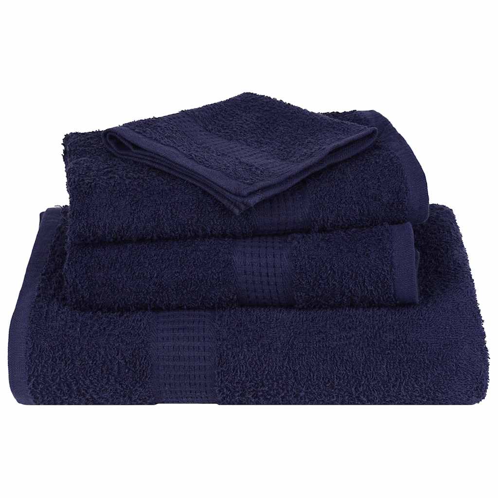 6-delige Handdoekenset 360 g/m² 100% katoen marineblauw