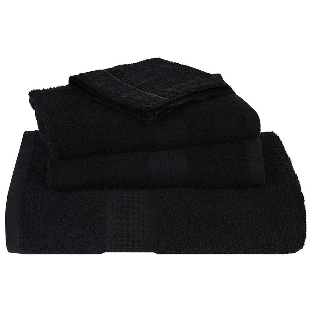 6-delige Handdoekenset 360 g/m² 100% katoen zwart