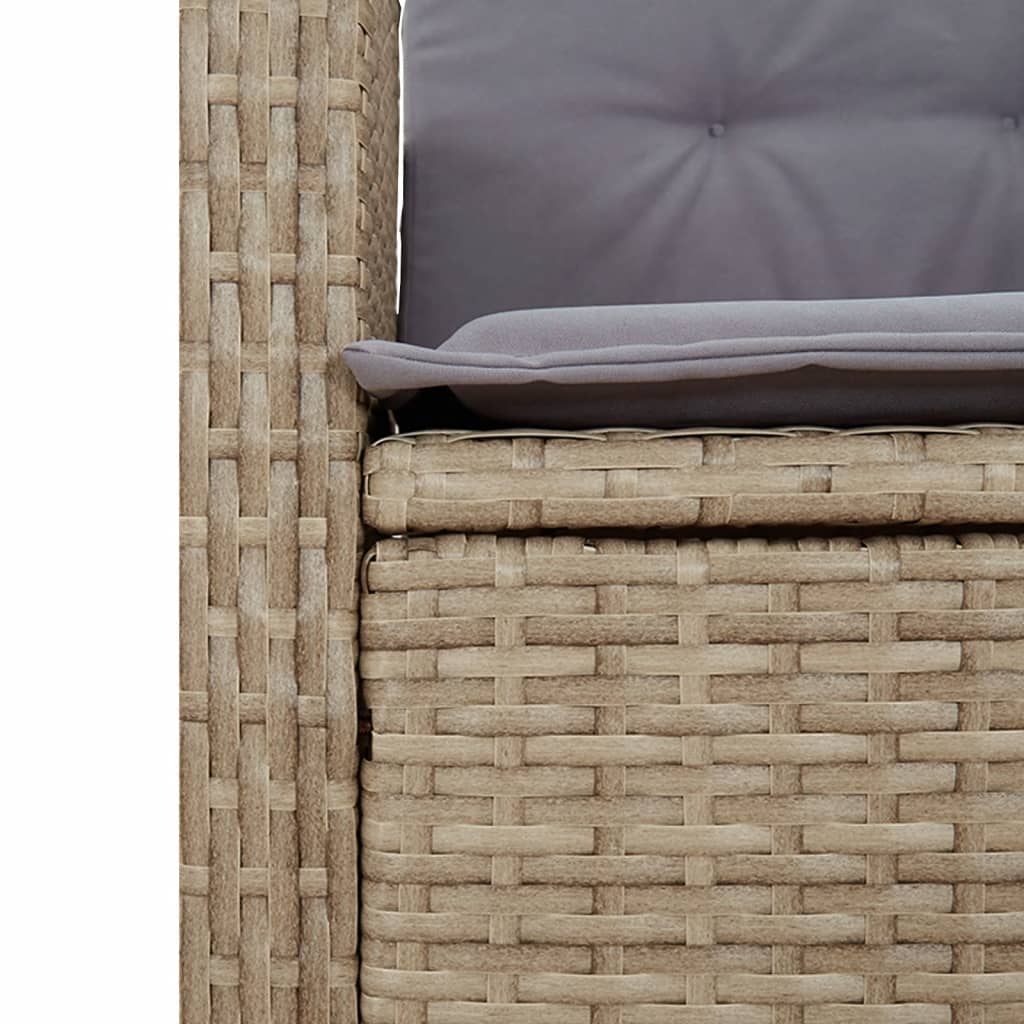 5-delige Tuinset met kussens poly rattan gemengd beige