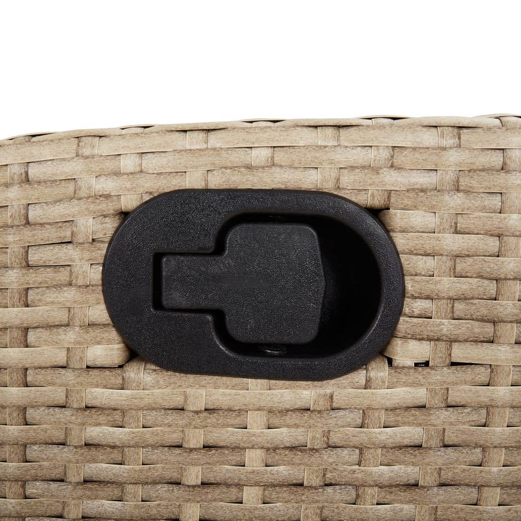 3-delige Tuinset met kussens poly rattan gemengd beige