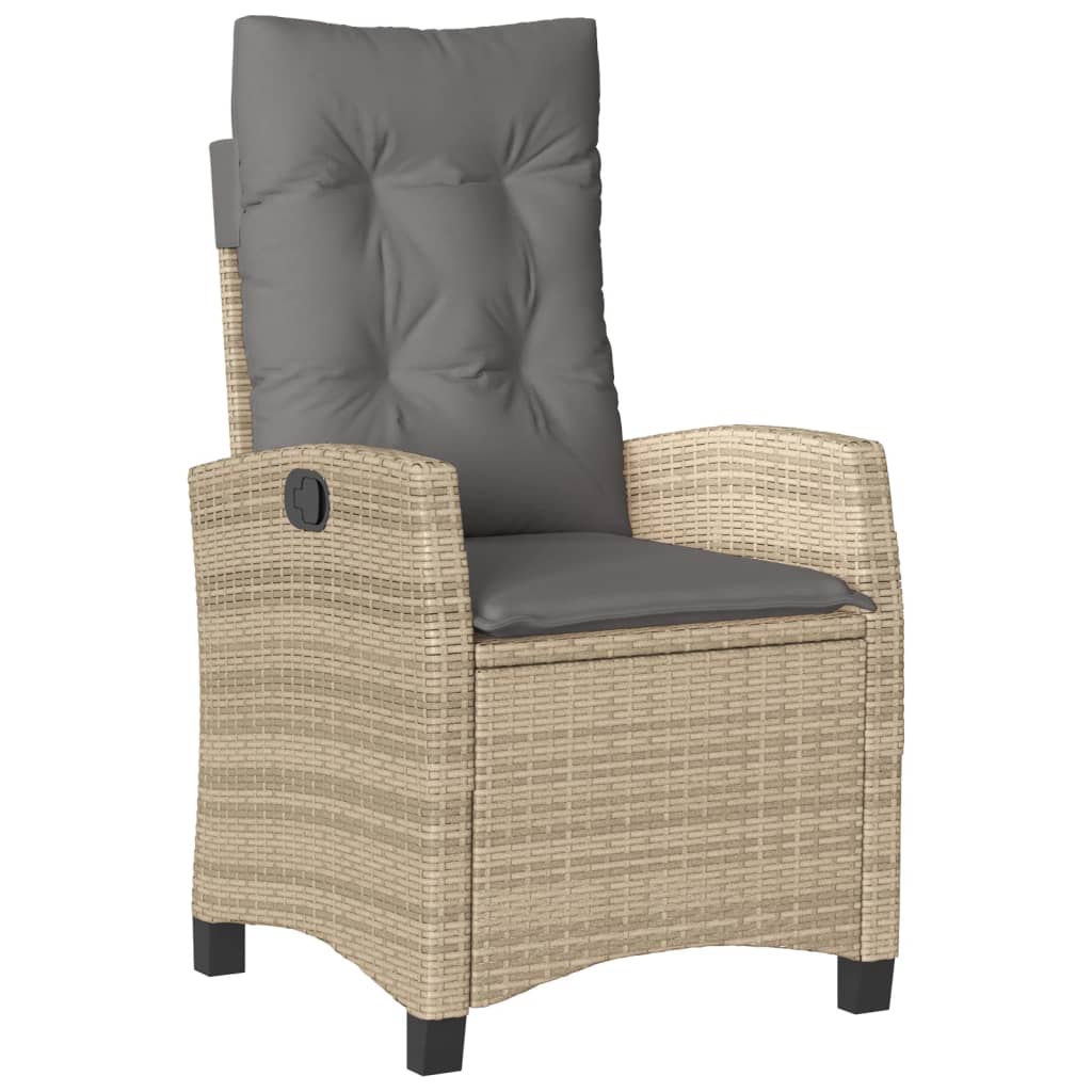 5-delige Tuinset met kussens poly rattan gemengd beige