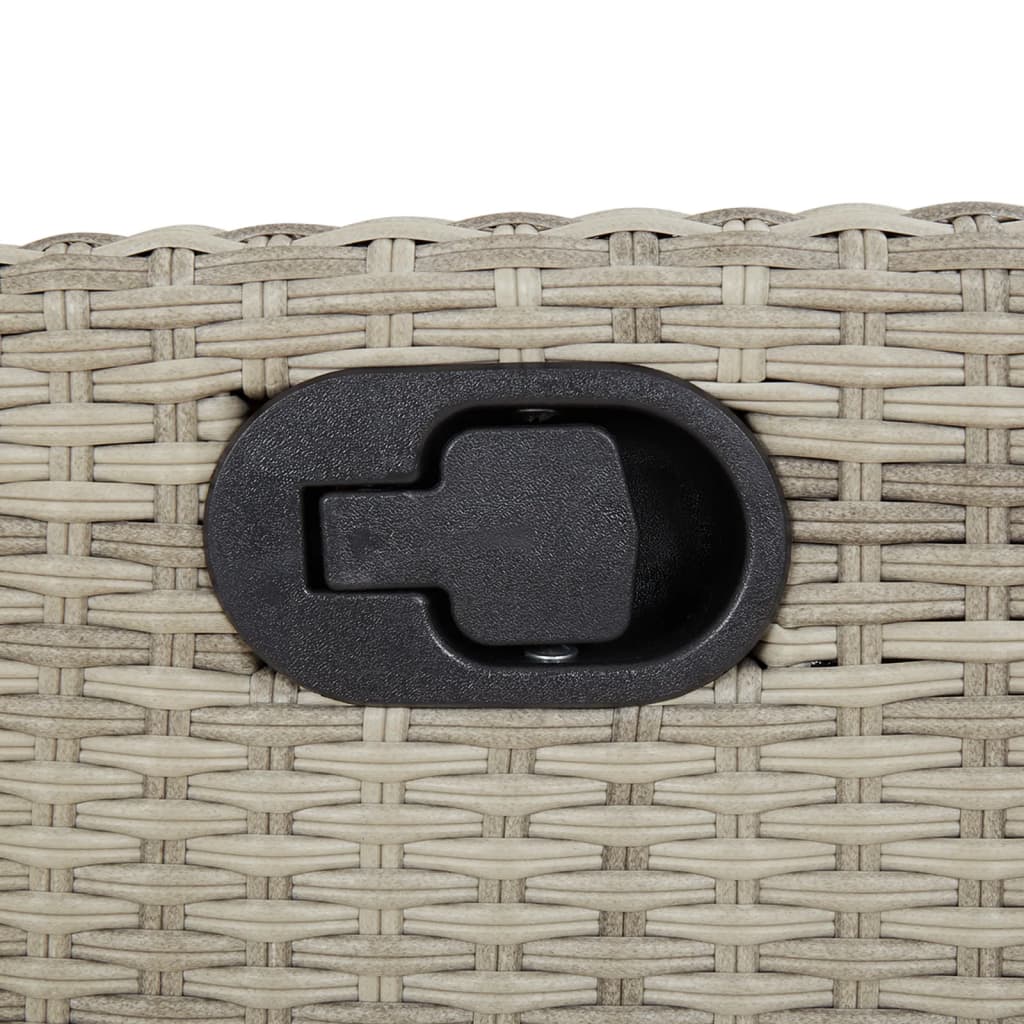 5-delige Tuinset met kussens poly rattan lichtgrijs