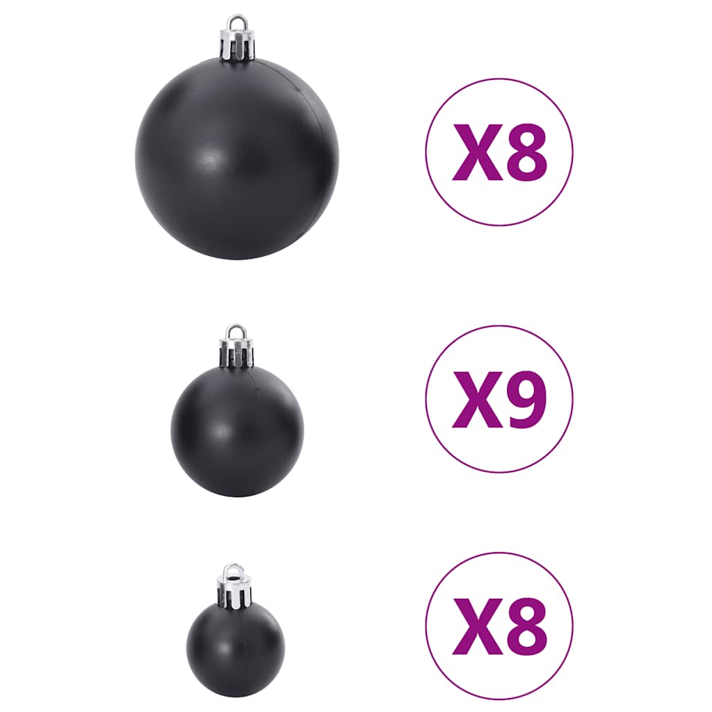 Kerstballen 100 st Ø3/4/6 cm zwart