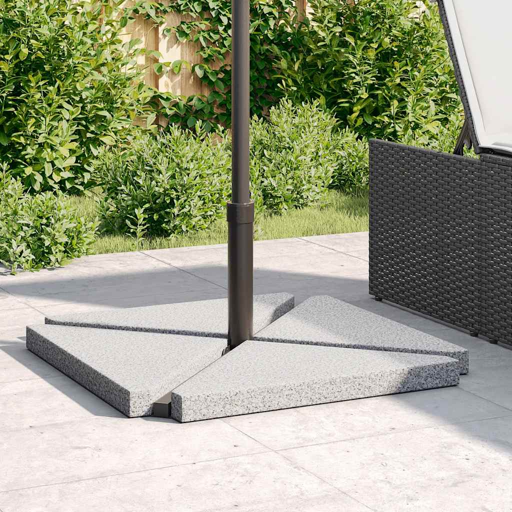 Parasolvoetplaten 4 st driehoekig 14 kg graniet grijs