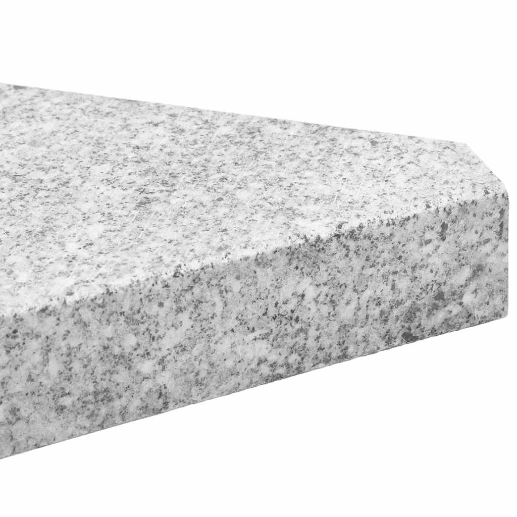 Parasolvoetplaten 4 st driehoekig 14 kg graniet grijs