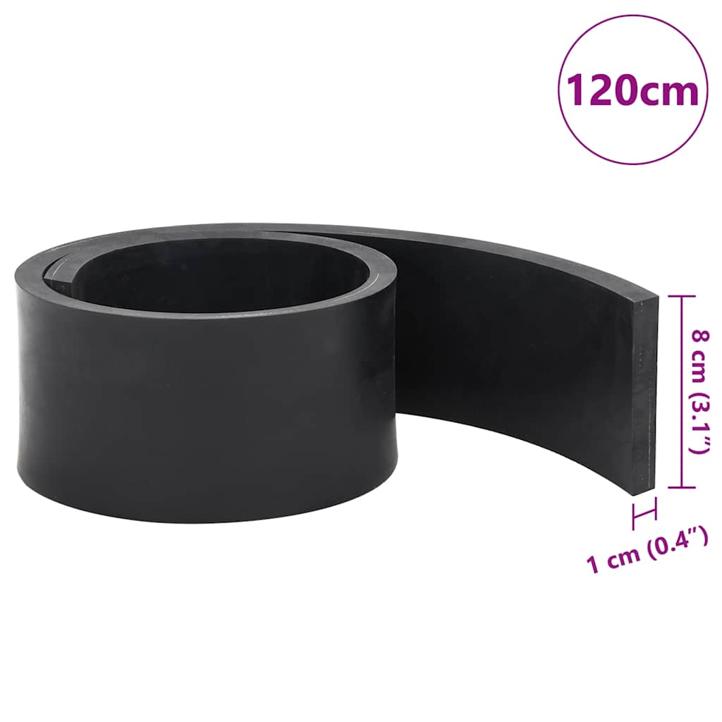 Rubberen rand voor sneeuwploeg 120x8x1 cm zwart